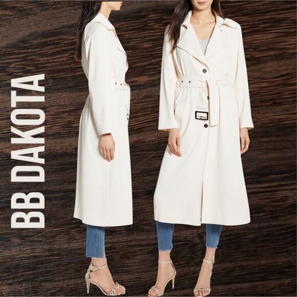 BB DAKOTA Women’s I Spy Textured Twill Light Weight Trench Coat in the Size S - Picture 3 of 16